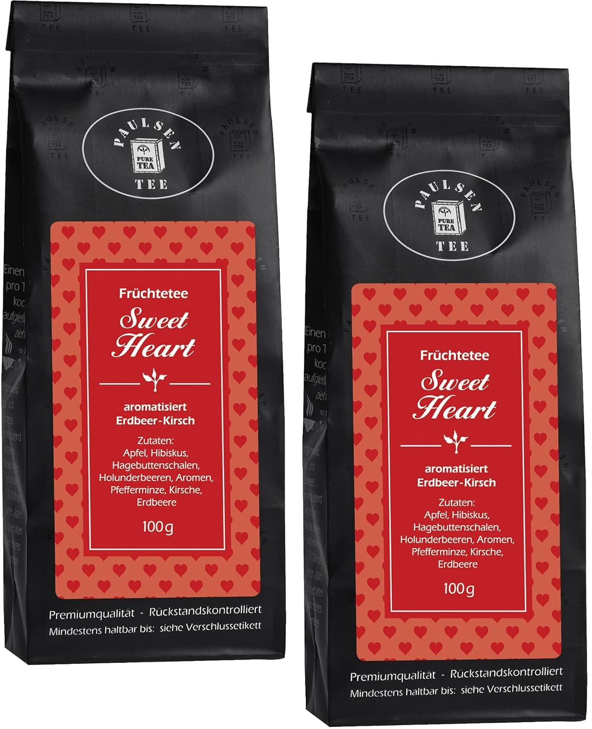 Sweet Heart 2 x 100 g Paulsen Tea Herbata owocowa kontrolowana pod kątem pozostałości