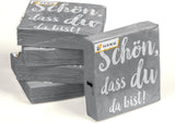 Serwetki koktajlowe HEKU „Schön Dass Du Da Bist”, 3 warstwy, 25X25 cm, 150 sztuk I Elegancki design I Idealne na uroczystości I Praktycznie zapakowane