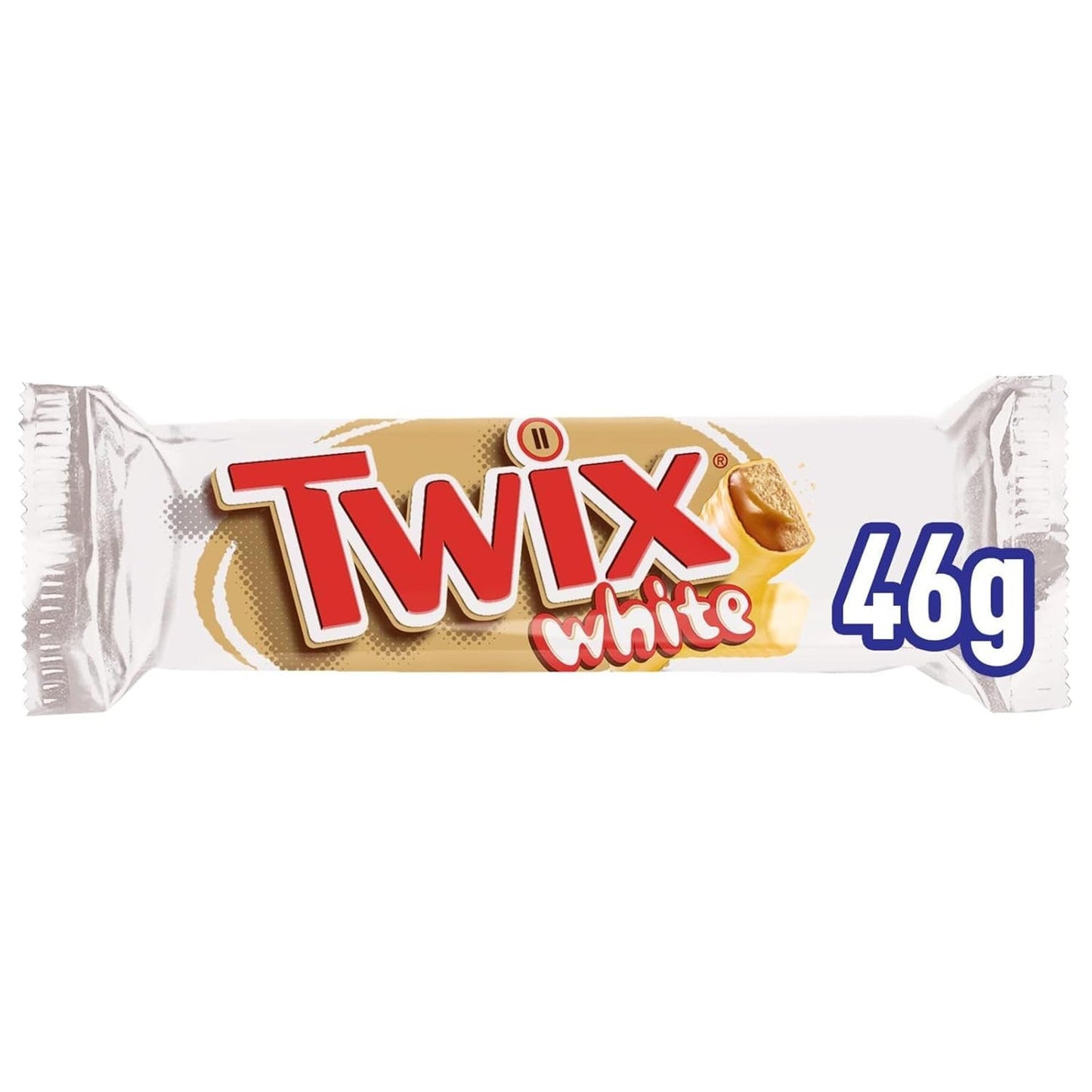 Batony białej czekolady Twix | Karmel, Ciastka, Biała Czekolada | Czekoladowe opakowanie zbiorcze | 5 batonów (5 x 46 g) (opakowanie 5 sztuk)