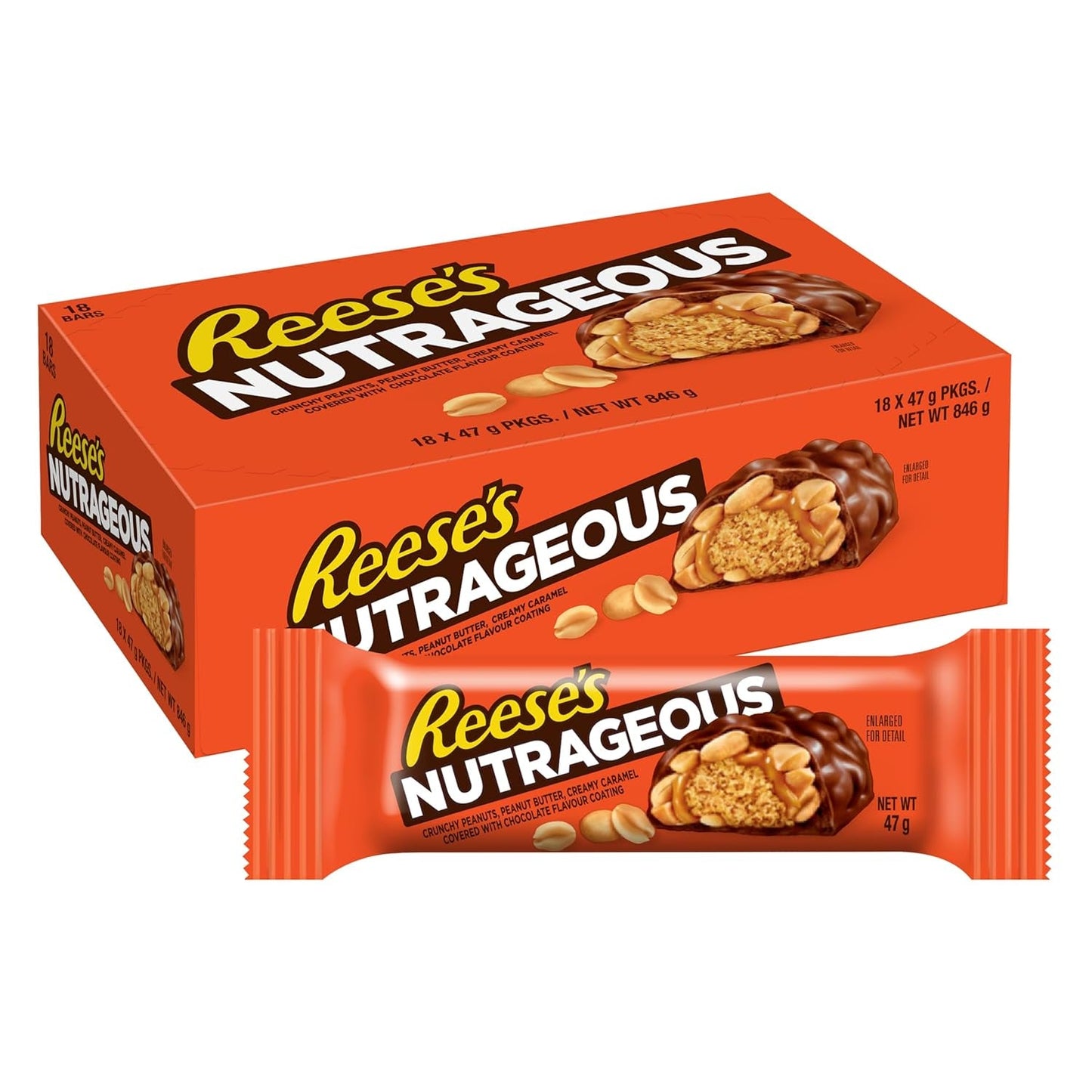 Nutrageous Peanut Butter - Batony czekoladowe z masłem orzechowym: 18 sztuk (18 x 47g)