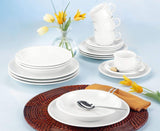 Seltmann Weiden 001.716175 Compact White 30-częściowy zestaw obiadowy, biały/prosty