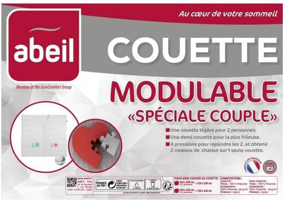 Abeil Couette Modulowana specjalna para 220 x 240 cm Kołdry i kołdry Naty Shop