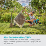 Gardena Liano Life 1/2 cala wąż tekstylny, zestaw 30 m: Niezwykle elastyczny tekstylny wąż ogrodowy z wężem wewnętrznym z PVC, nie załamujący się, lekki, odporny na warunki atmosferyczne (18457-20)
