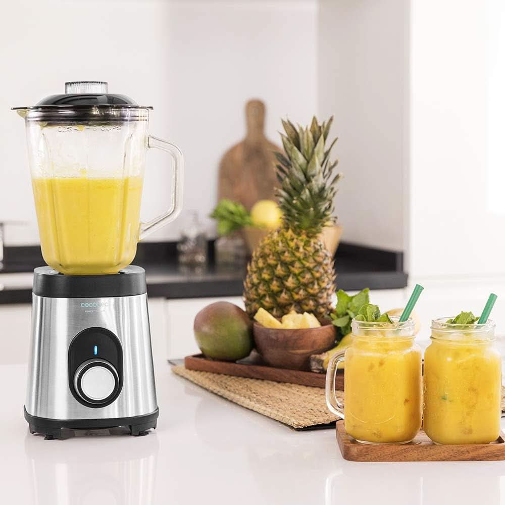 Mieszalnik Cecotec Glas Power Schwarz Titan 1000 INOX. 1000 W, Edelstahlgehäuse, 6-Blatt-Blatt Mit Schwarzer Titanbeschichtung, 1.5-L-Glaskrug, 5 Geschwindigkeiten [Energieeffizienzklasse a +] Kuchnia Naty Shop