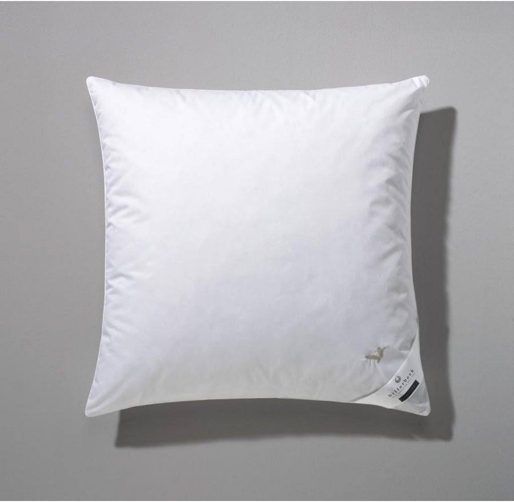 Poduszka Billerbeck E04 Gold Edition 15 ze stabilnym podparciem - 80 x 80 cm - poduszka puchowa odpowiednia dla alergików z miękkim pokrowcem Naty Shop Standardowe poduszki