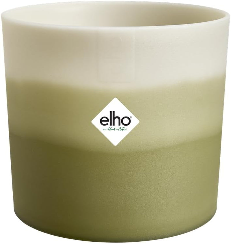 Okrągła doniczka elho Color Gradient 16cm - do użytku w pomieszczeniach - 100% plastiku pochodzącego z recyklingu - Ø 15,9 x wys. 14,7 - zielony/bambusowy zielony