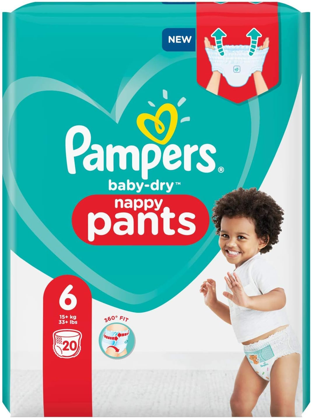 Pieluszki Pampers 81657566 Spodnie Baby-Dry, białe