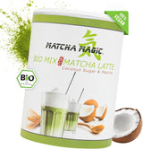 Matchamagic - Organiczna matcha latte w proszku z Japonii z cukrem z kwiatów kokosa do pysznej herbaty