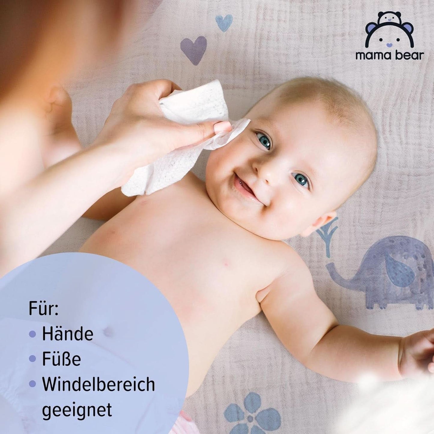 Naty Shop Mama Bear Sensitive Chusteczki dla niemowląt bezzapachowe