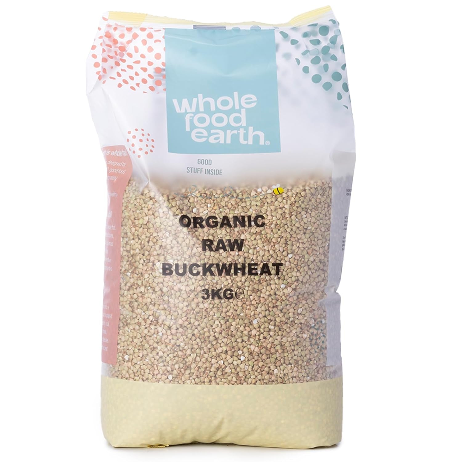 Organiczna kasza gryczana pełnoziarnista - 3 kg - bez GMO - wegańska - bogata w błonnik - certyfikowana ekologicznie