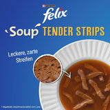 Felix Zupa w Paskach, Zupa Dla Kota, Mieszana, Opakowanie 8 sztuk (8 x 6 saszetek po 48 g każda)