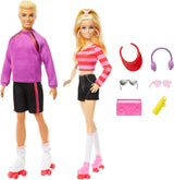 Zestaw Barbie Fashionistas z 2 modnymi lalkami i 6 akcesoriami, modne lalki Barbie i Ken na rolkach, figurki kolekcjonerskie z okazji 65. rocznicy, lalki HXK90 Naty Shop