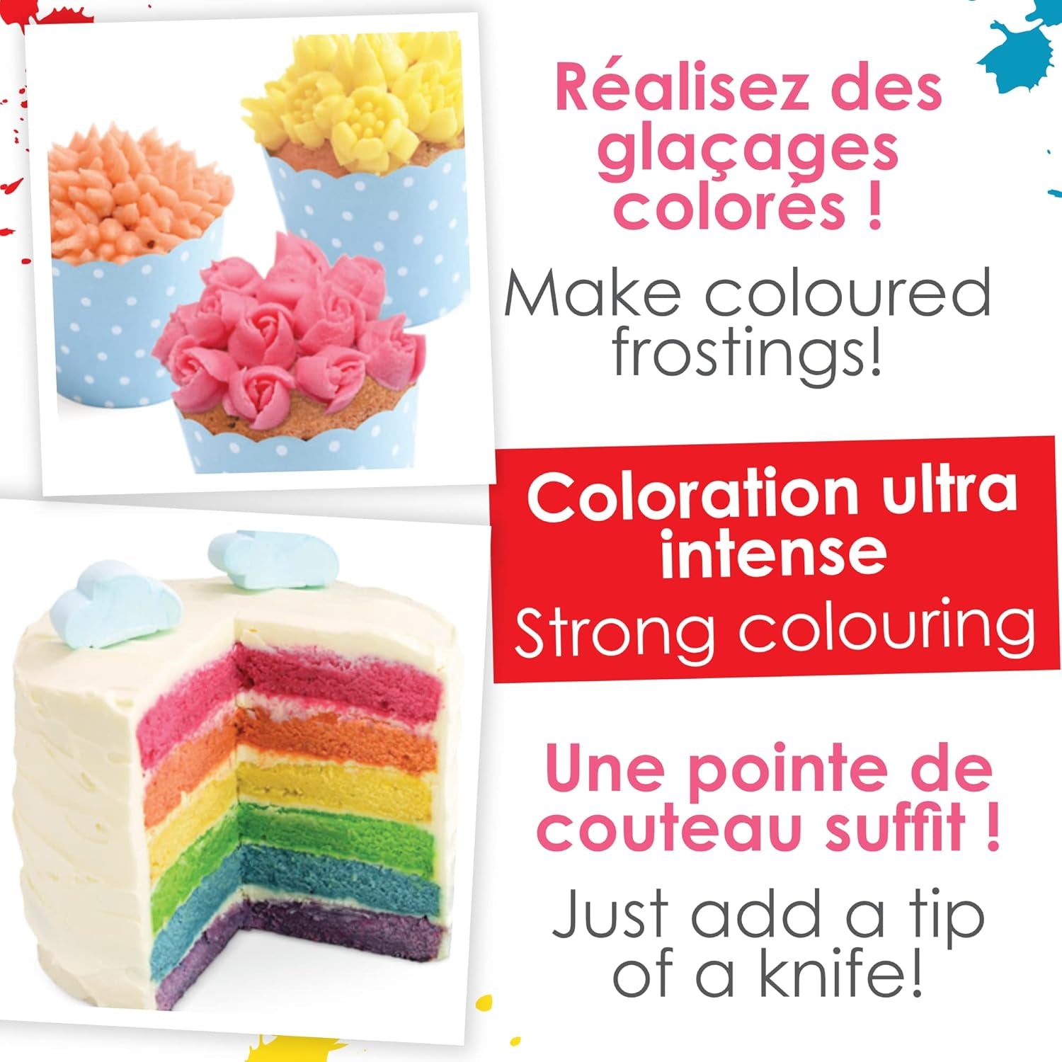 Scrapcooking - Zestaw 3 barwników spożywczych w proszku - Czerwony Żółty Niebieski - Barwnik spożywczy do pieczenia, ciast, ciastek, ciastek, ciasta, kremówki, tęczowego ciasta - 4011