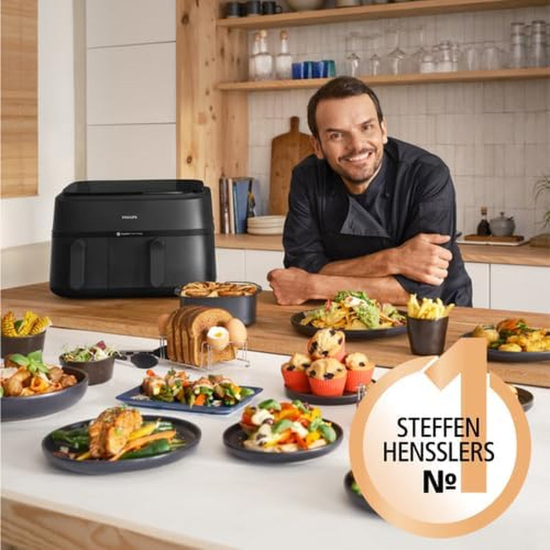 Philips Airfryer Dual Basket seria 3000, 9 l, 2 kosze, 2 dania gotowe w tym samym czasie, technologia Rapidair i gorące powietrze Urządzenia Naty Shop