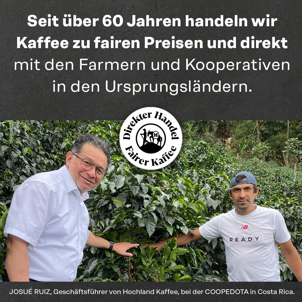 Hochland Kaffee - Holanka Crema - 250g Kaffeebohnen - Zrównoważona sprzedaż bezpośrednia - Idealna do w pełni automatycznych maszyn i Siebträger - Łagodniejszy aromatyczny smak - Najlepsza jakość z Peru