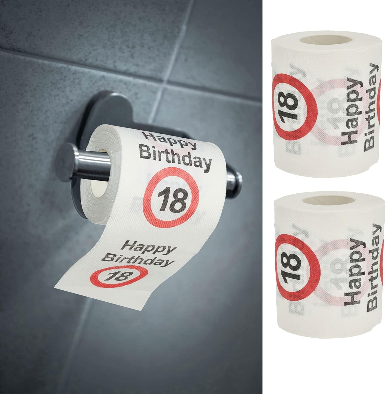 Zestaw 4 papierów toaletowych „Wszystkiego najlepszego z okazji 40. urodzin” │40. urodziny 24 metry 2-tkaniny 180Gr/m2 │ Papier toaletowy z motywem papieru toaletowego (4 X papier toaletowy 40)
