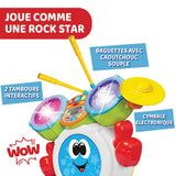 Chicco 00009820100000 Mi First Drum Set ze światłami i dźwiękami, 3 tryby gry Instrument muzyczny z baterią dla dzieci, wielokolorowy, duży Jucarii Bebe Naty Shop