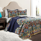 Lush Decor Kołdra Clara, bawełna, turkus i mandarynka, Full/Queen Kołdry i kołdry Naty Shop Navy Full/Queen