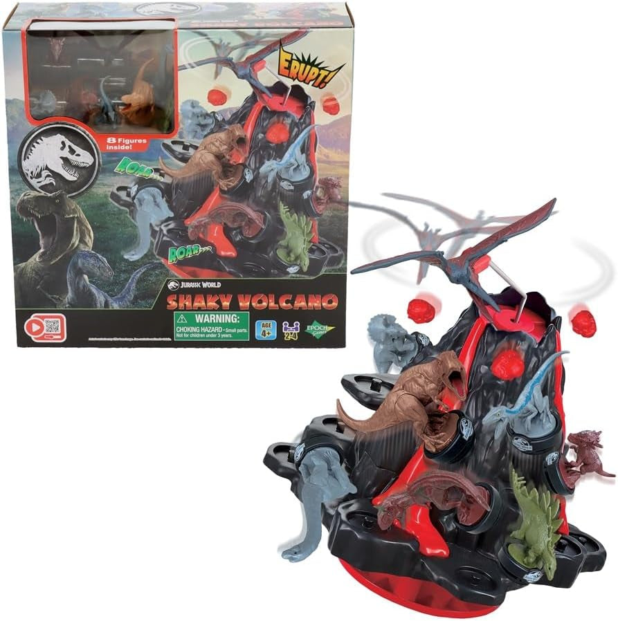 EPOCH Games - Jurassic World Trembling Volcano 7509 Zabawkowa gra planszowa z dinozaurami dla dzieci w wieku od 4 lat