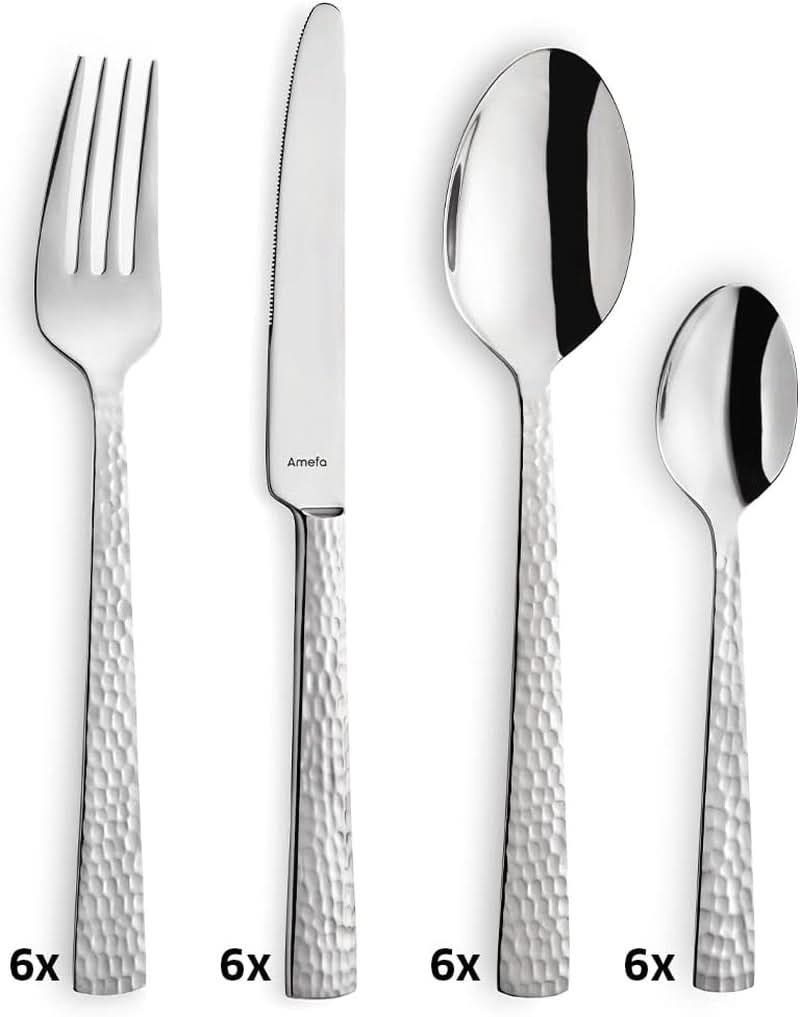 Zestaw sztućców Amefa Felicity, 24 sztuki, dla 6 osób, stal nierdzewna 18/0 Kitchen Naty Shop