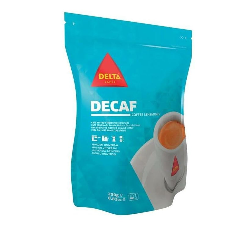 Kawa bezkofeinowa Delta MQ 250g – Opakowanie 2 szt. | Kawa mielona | Intensywny aromat bez kofeiny