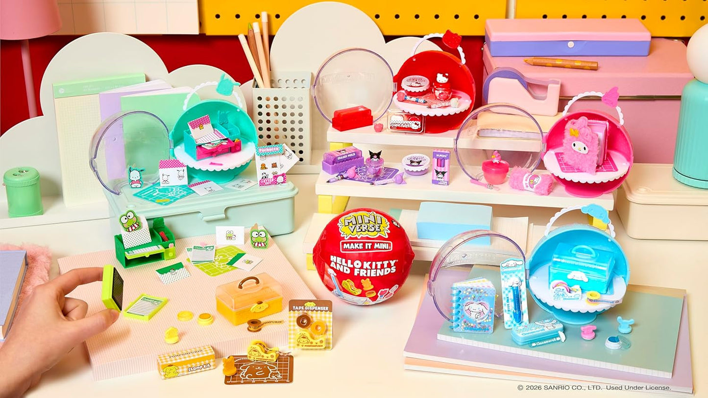 Miniverse MGA Make It Mini Hello Kitty and Friends Series 3 - Mini przedmioty kolekcjonerskie, Sanrio, repliki retro Artykuły papiernicze, rękodzieło, majsterkowanie, dla kolekcjonerów i dzieci w wieku od 8 lat