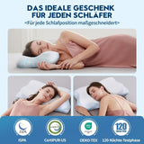 Poduszka pod szyję Cloudétoile Poduszka z pianki Memory - 2 w 1 Ergonomiczna poduszka ortopedyczna Poduszka z pianki Visco Poduszka podtrzymująca szyję z regulacją wysokości Poduszka z pianki Memory biała 64X38X12cm Poduszki ortopedyczne szyjki macicy Naty Shop