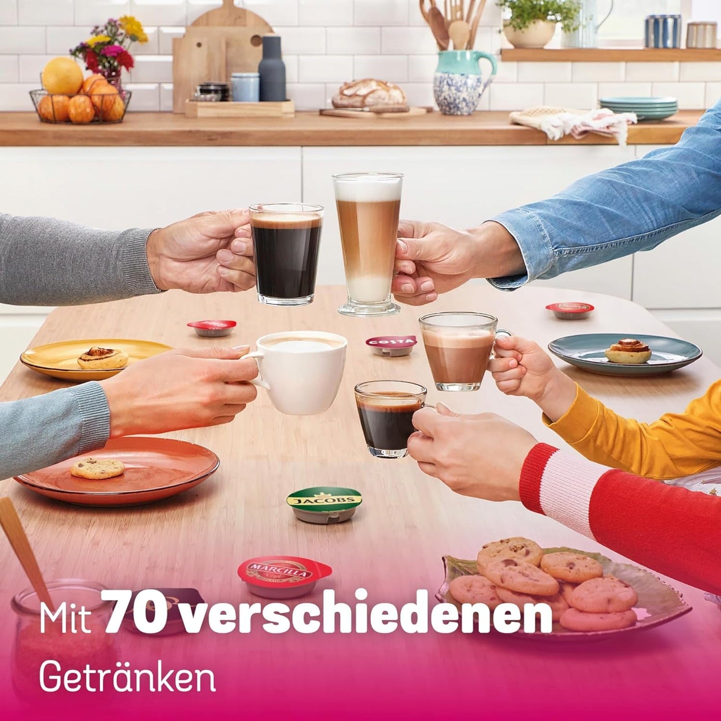 Bosch Tassimo Happy Friendly TAS107E Ekspres na kapsułki do espresso, ponad 70 napojów, odpowiedni do wszystkich filiżanek, Auto-Stop, zrównoważony rozwój, idealne dozowanie, oszczędność miejsca, 1400 W, kremowy/czarny