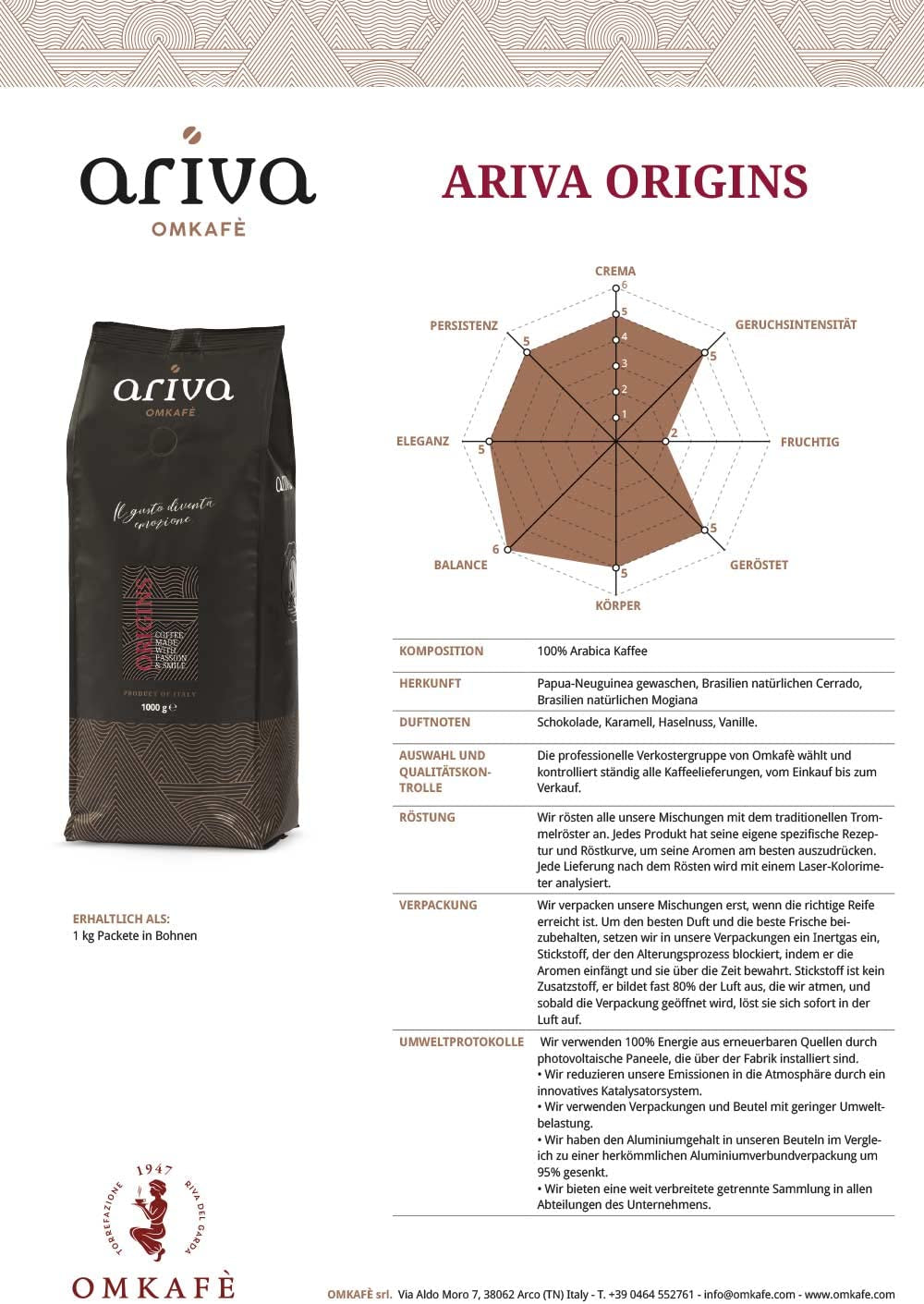 Kawa espresso - Terraviva - Ziarna 1000g (28.00EUR/1kg)