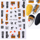 JMEOWIO Nagelsticker Herbst 9 Blatt Nail Art Naklejka Selbstklebend Nagelaufkleber Kürbis Ahornblatt Erntedankfest Dekoration Nageldesign Zubehör