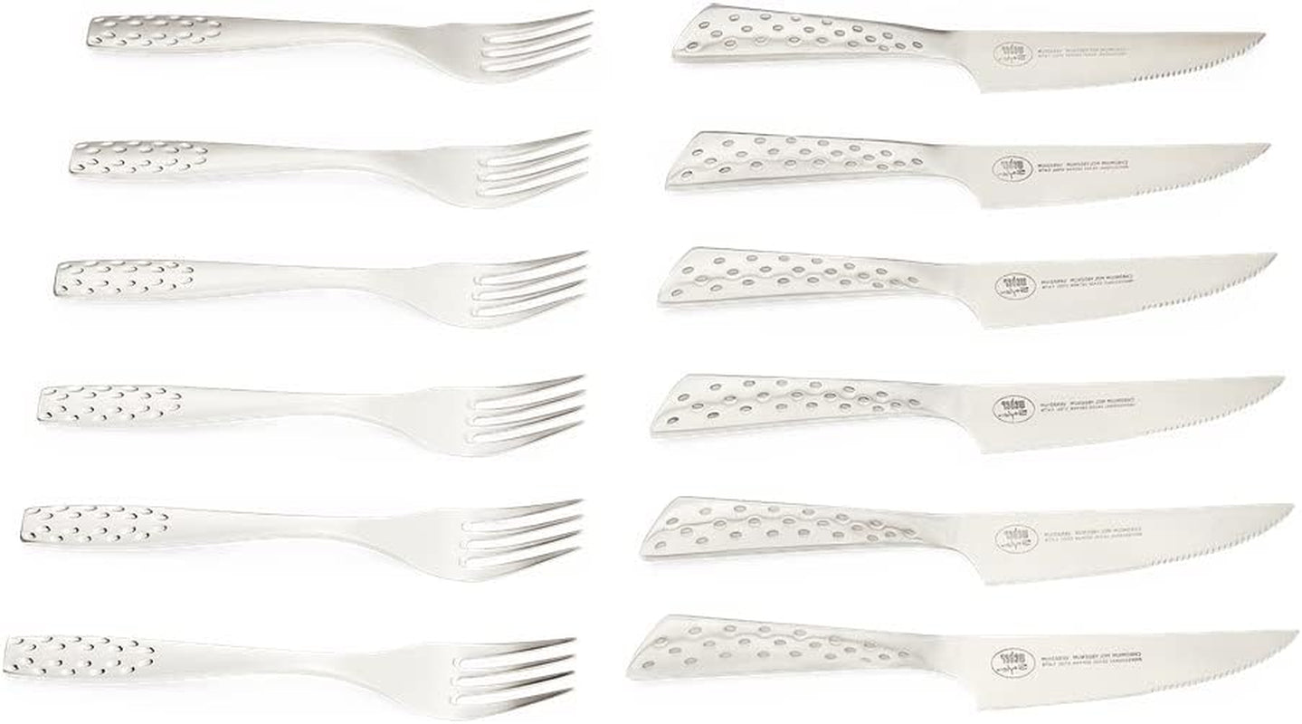 Zestaw do steków Weber Deluxe, 6 sztuk, konstrukcja monoblokowa ze stali nierdzewnej, wyjątkowo ostry, ergonomiczny uchwyt Kitchen Naty Shop
