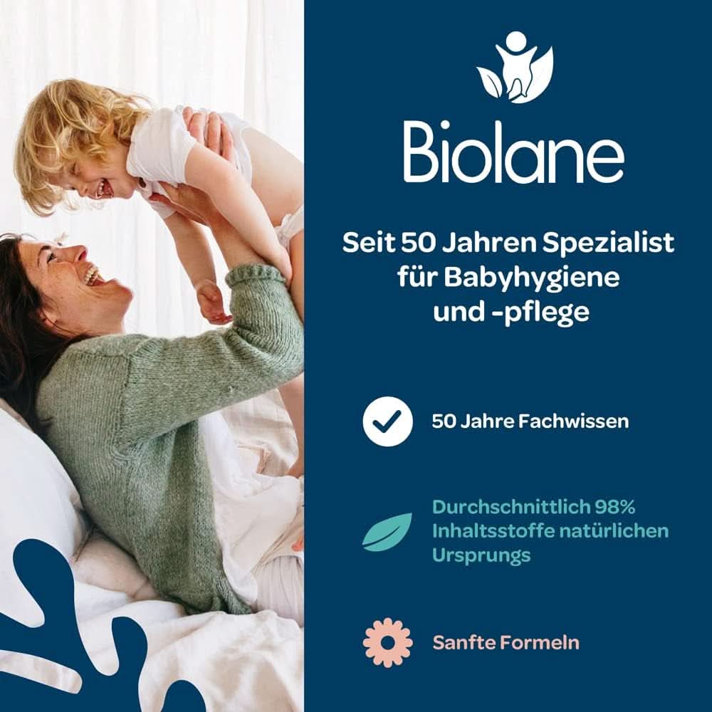 BIOLANE - Baby-Feuchttücher Mit 99,9% Wasser - Czysta woda - Packung Mit 12 X 48 (576 Feuchttücher) - Für Empfindliche Haut - Ab Der Geburt - Duftfrei - Wechseln Und Reinigungspflege Naty Shop