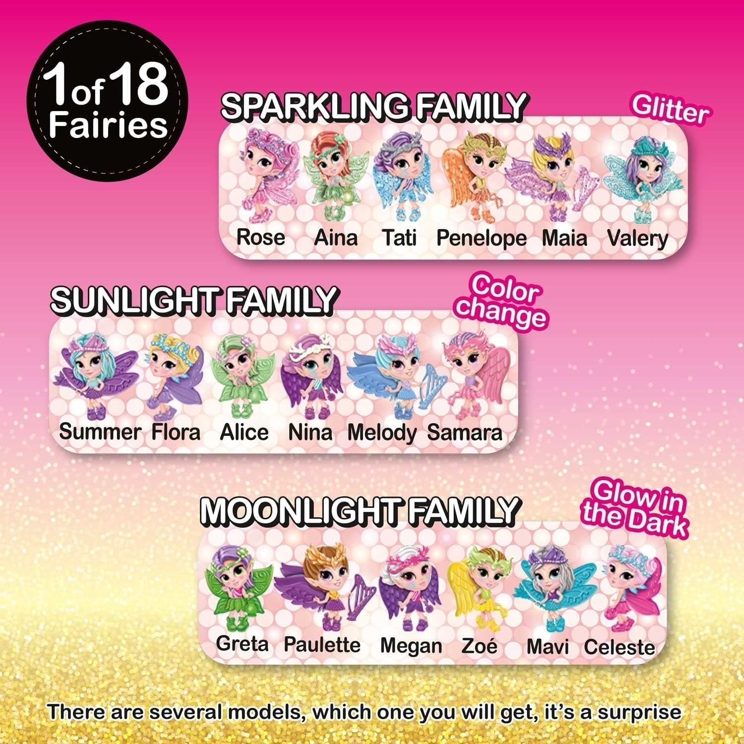 CRAZE Wróżka w mojej kieszeni | Wróżka ze skrzydłami, kolekcjonerska wróżka z efektami specjalnymi, takimi jak brokat, świecenie w ciemności i zmiana koloru. Dolls Naty Shop