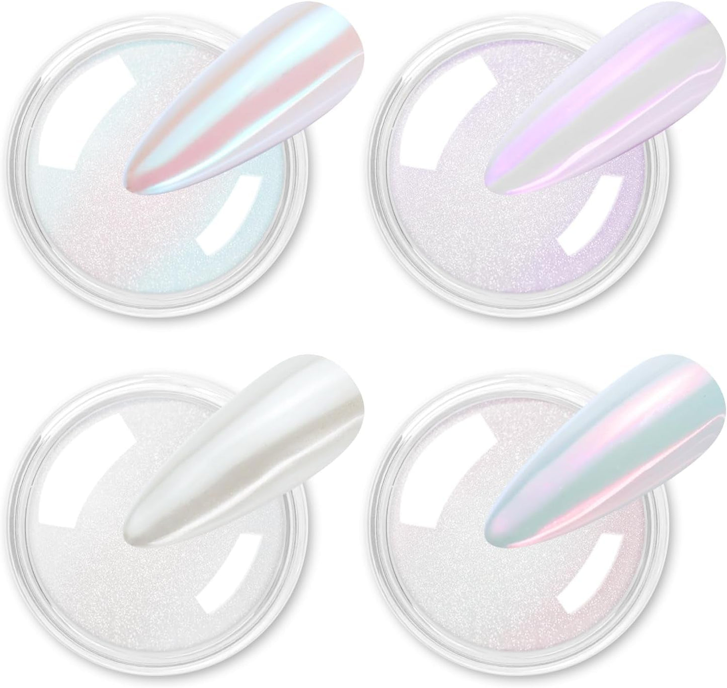 Chrom Nagel Pulver 4 Farben Irisierendes Aurora Pulver Metallic Spiegel Effekt Pigment Perłowy Meerjungfrau Glitter Einhorn Glitter Für Żel Polski Nail Art Dekoration-Purpurgrüner Jadeit