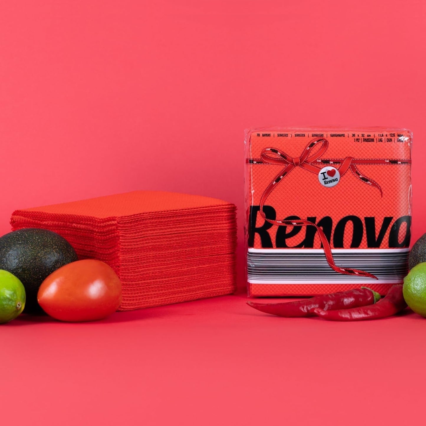 Serwetki papierowe Renova, czerwona czerwona etykieta - 70 serwetek