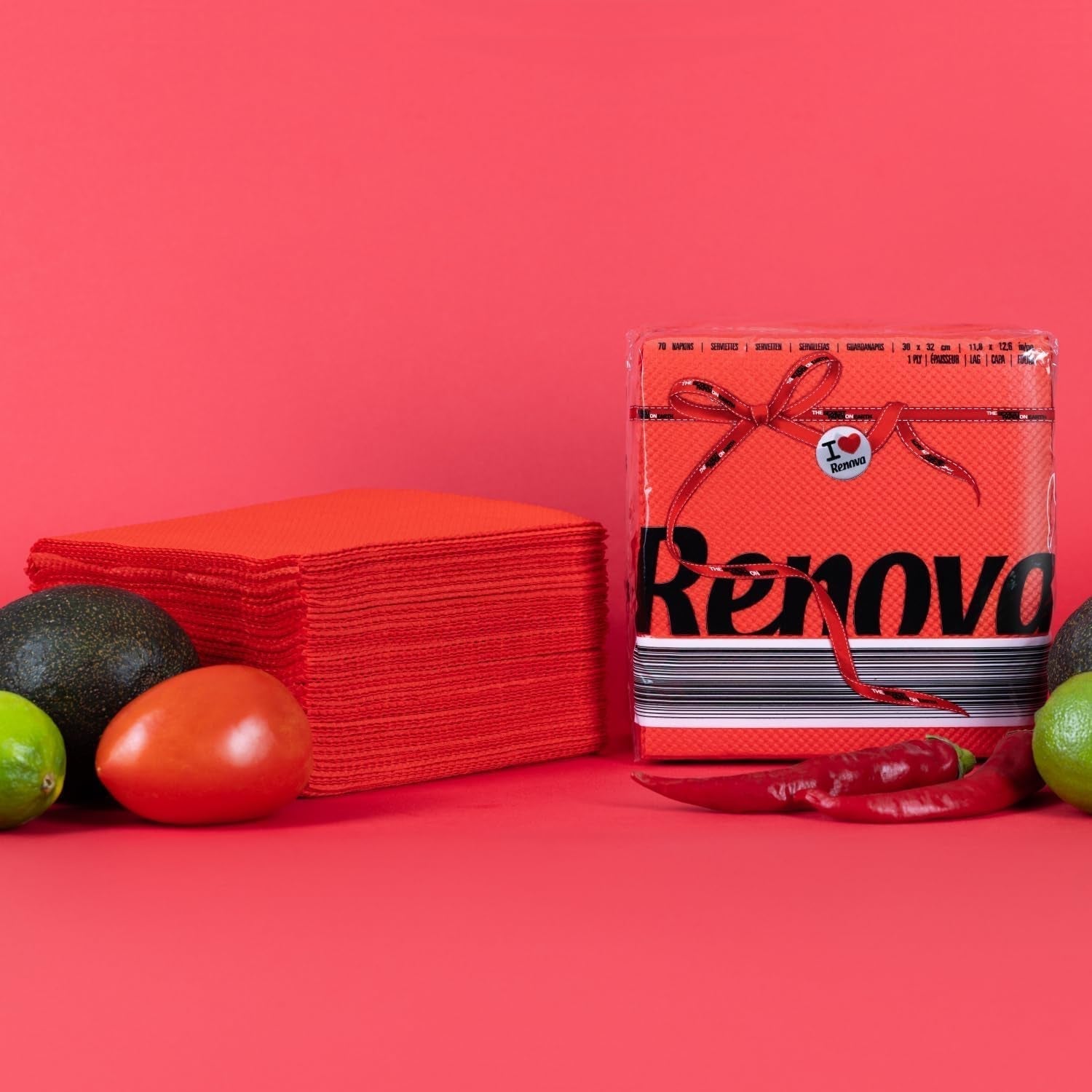 Serwetki papierowe Renova, czerwona czerwona etykieta - 70 serwetek