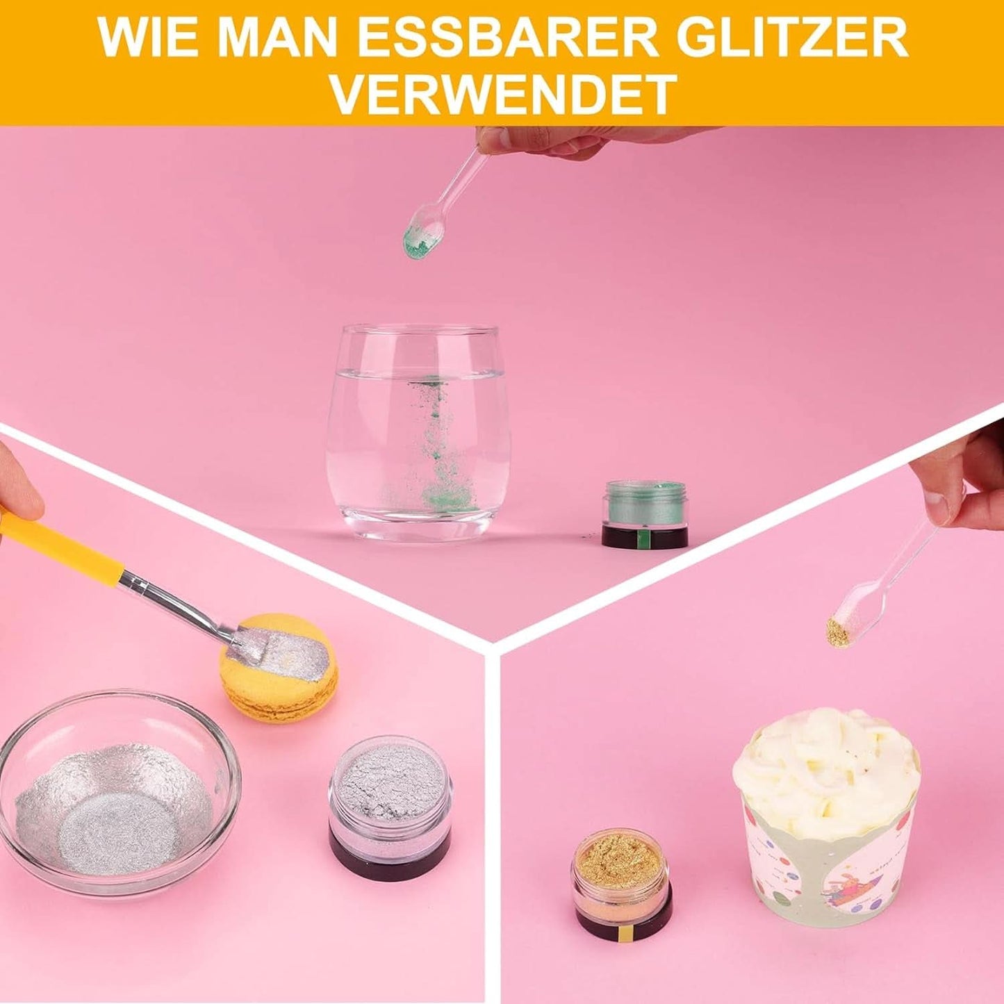 Brokat jadalny, zestaw 6 odcieni, 5 gramów Glitter Naty Shop