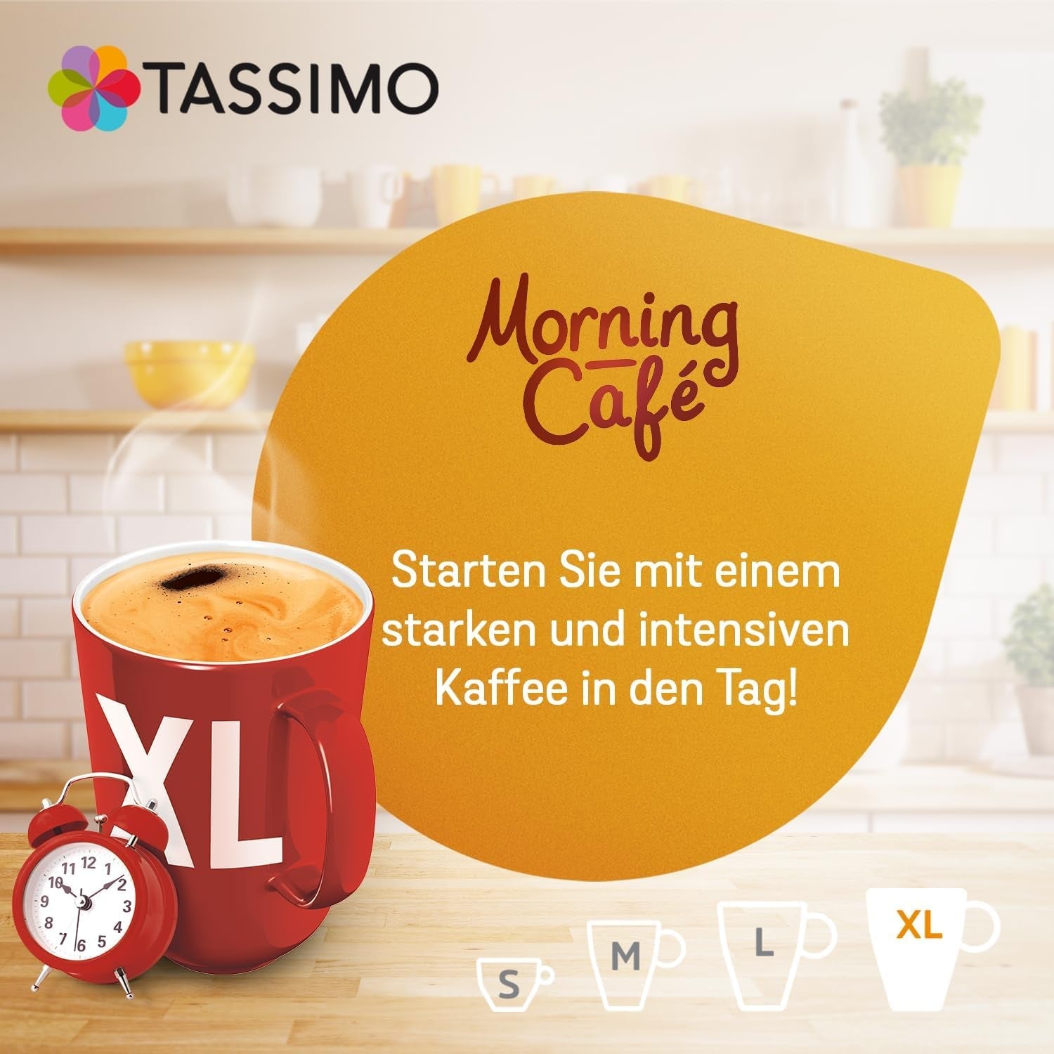 Tassimo Kapseln Moring Café XL Mocny i intensywny, duże opakowanie, 5 x 21 podkładek, 105 Kaffeekapseln