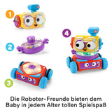 Robot uczący się Fisher-Price 4 w 1 Linus dla niemowląt i małych dzieci, Zabawka od 6 miesiąca życia - mówiąca po niemiecku, HCK39 Baby Toys Naty Shop