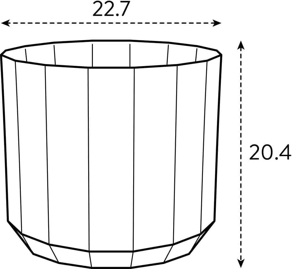Okrągła doniczka elho Facet 23cm - do użytku w pomieszczeniach - 100% plastiku pochodzącego z recyklingu - Ø 22,7 x wys. 20,4 cm - Różowy/Migdałowy róż