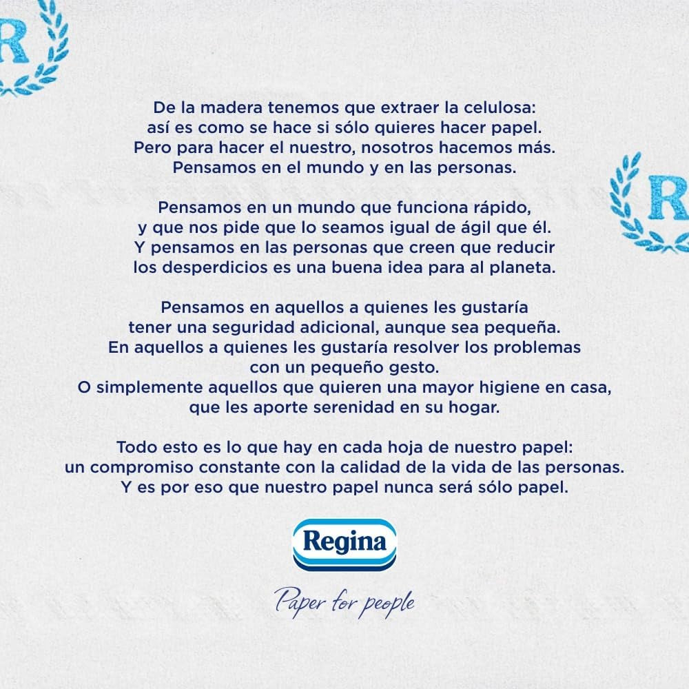 Regina Maxi Roll - 4 rolki papieru toaletowego, 500 2-warstwowych arkuszy w rolce, ponad trzykrotność standardowej rolki, opakowanie z tworzywa sztucznego w 60% pochodzące z recyklingu, 100% papier z certyfikatem Fsc
