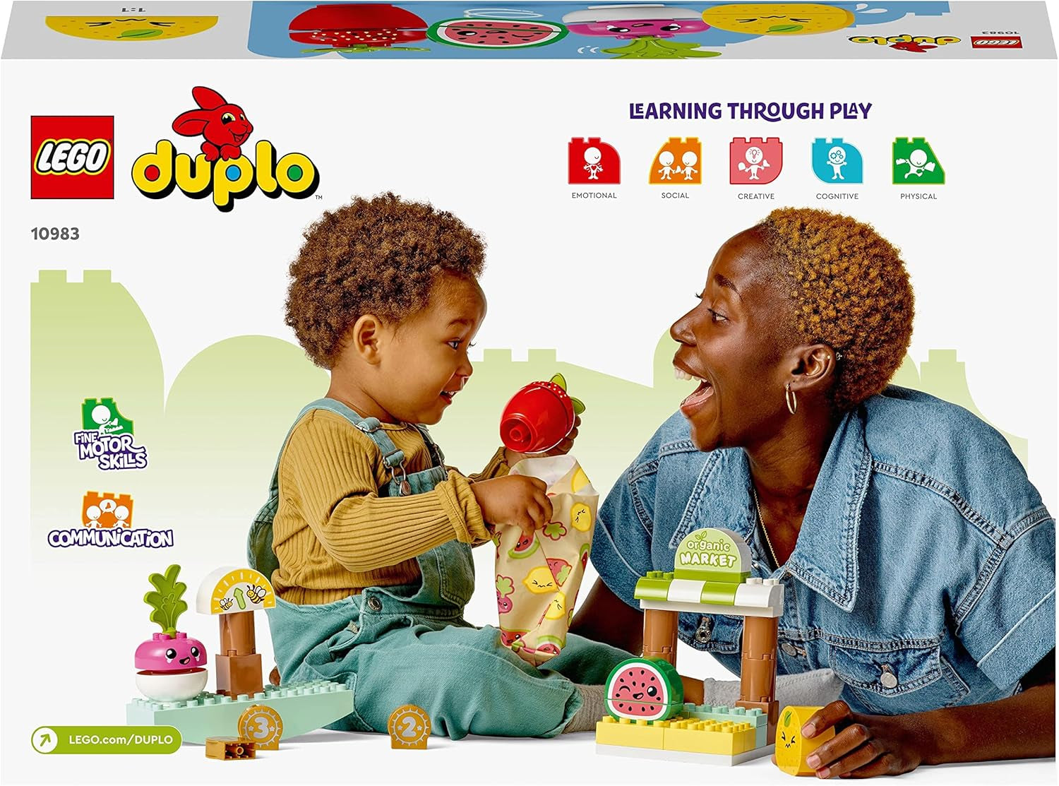 LEGO DUPLO Mój pierwszy targ ekologiczny, zestaw z zabawkami dla chłopców i dziewcząt, zabawka edukacyjna dla małych dzieci od 1,5 roku, akcesoria do owoców i warzyw 10983 Zestawy do budowania Besuche w sklepie LEGO
