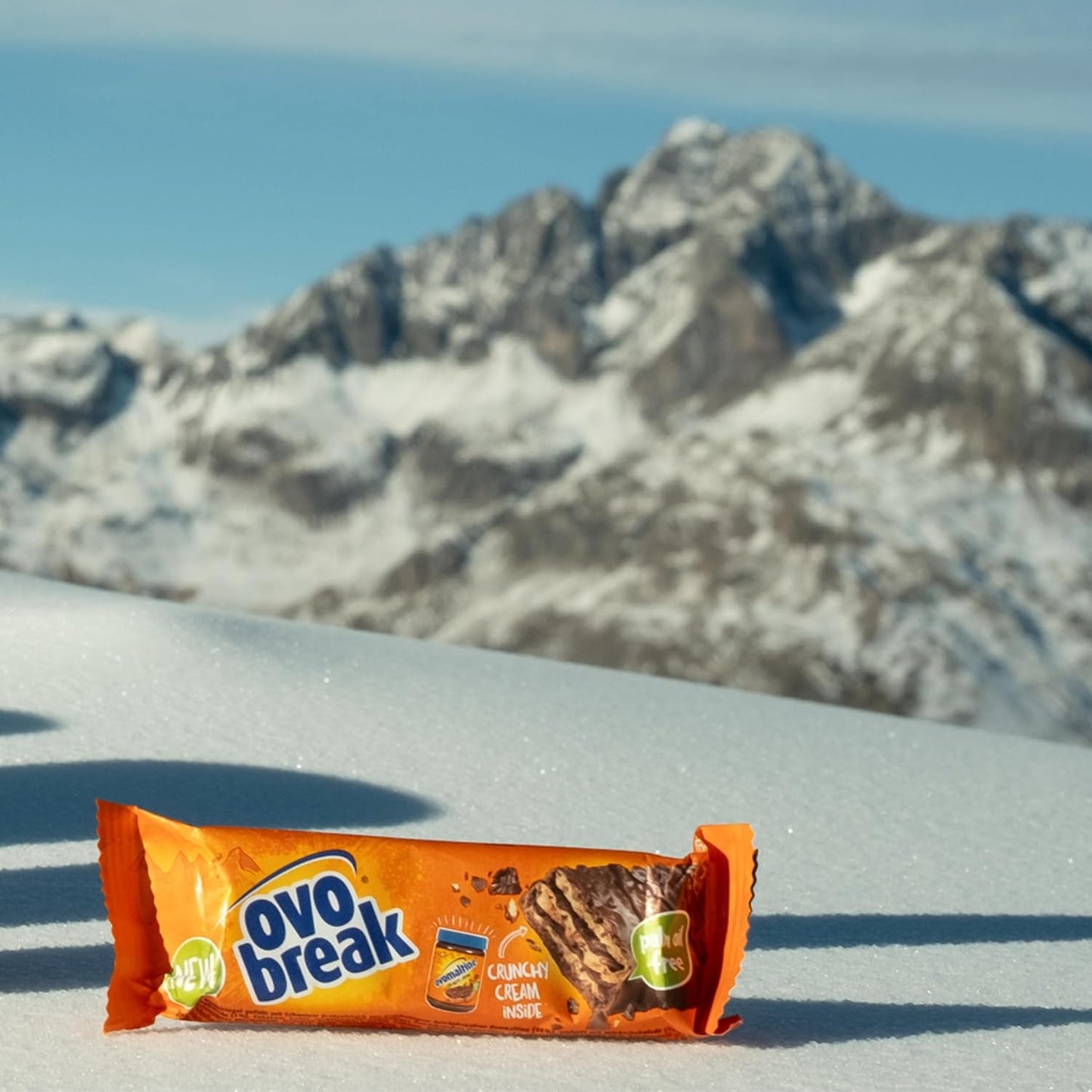 Ovomaltine OVO break Wafer and Chocolate Bar - chrupiąca przekąska o niepowtarzalnym smaku naszego popularnego Creme Crocante, naturalnie bez oleju palmowego (4 x 39g)