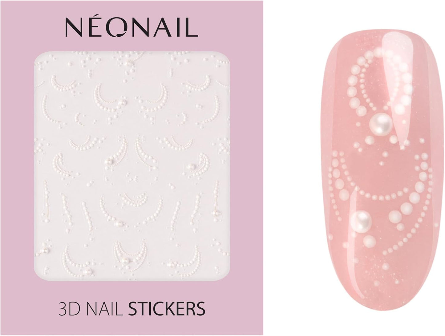 NÉONAIL Nagelstickers 3D - 61 Muster - Ozdoby do paznokci - Nägel Selber Machen - Nails - Nageldesign - Akcesoria - Nailart - Nail Art Zubehör - Nagel Deko - Nagelschmuck - Dekoration Nageldesign - Weiß
