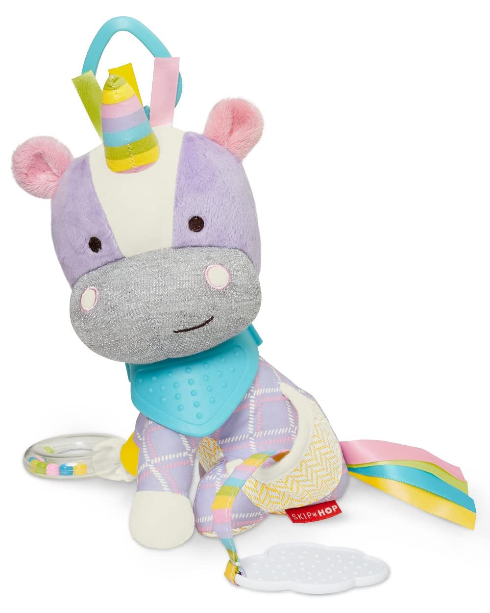 Skip Hop Bandana Buddies Zabawka aktywna, miękka zabawka dla niemowląt i dzieci, wielokolorowa, zabawki dla niemowląt-słonia Naty Shop Jednorożec