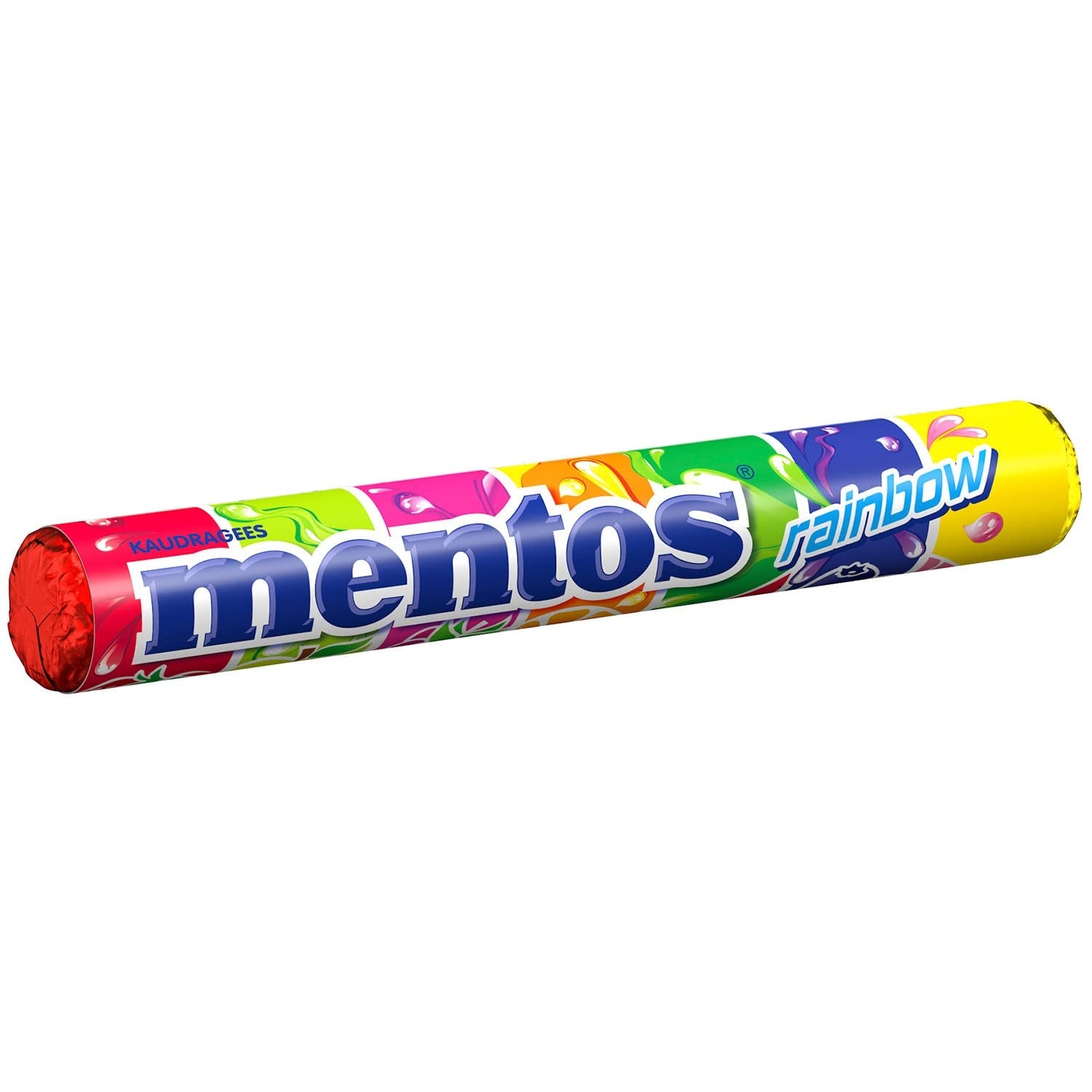 Mentos Drażeki owocowe Pomarańcza Cytryna Truskawka Cukierki do żucia o smaku owocowym (3 bułki), wegańskie (3 sztuki w zestawie)