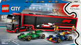 LEGO City Transporter F1 z samochodami wyścigowymi RB20 i AMR24 F1 - Zabawkowy transporter samochodów dla zespołów Formuły 1 Red Bull i Aston Martin - Zawiera. 5 minifigurek — prezent dla chłopców i dziewcząt w wieku od 8 lat 60445 Zestawy konstrukcyjne Besuche den LEGO-Store