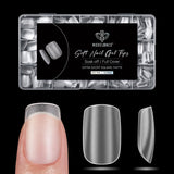 Modelones Tipsy 510 sztuk - Zestaw Tipsów Full Cover, Zestaw Tips Żelowych, Tipsy z żywicy PMMA do polerowania, Sztuczne paznokcie do klejenia na Nail Art DIY, Short Squoval