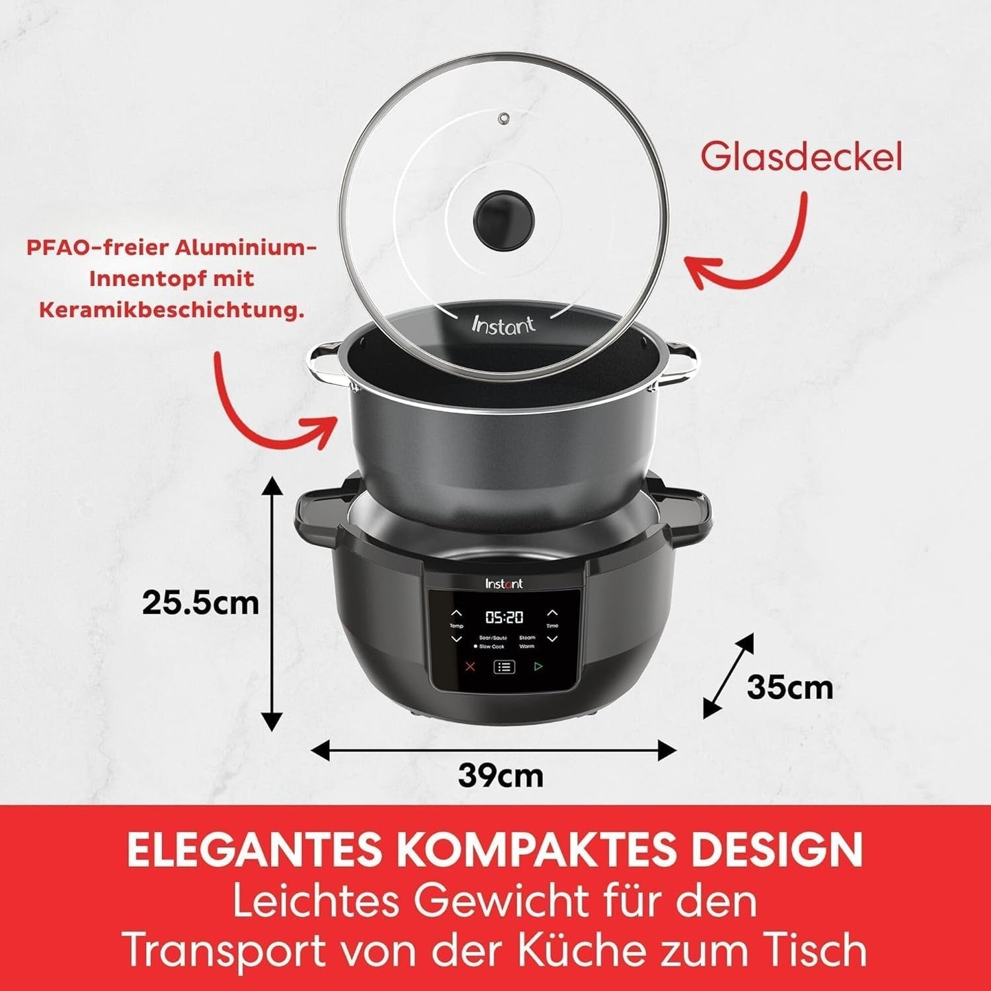 Szybkowar typu Instant Pot Superior, Multicooker 7,1 l, 4 funkcje gotowania, Wolnowar 800 W Naty Shop