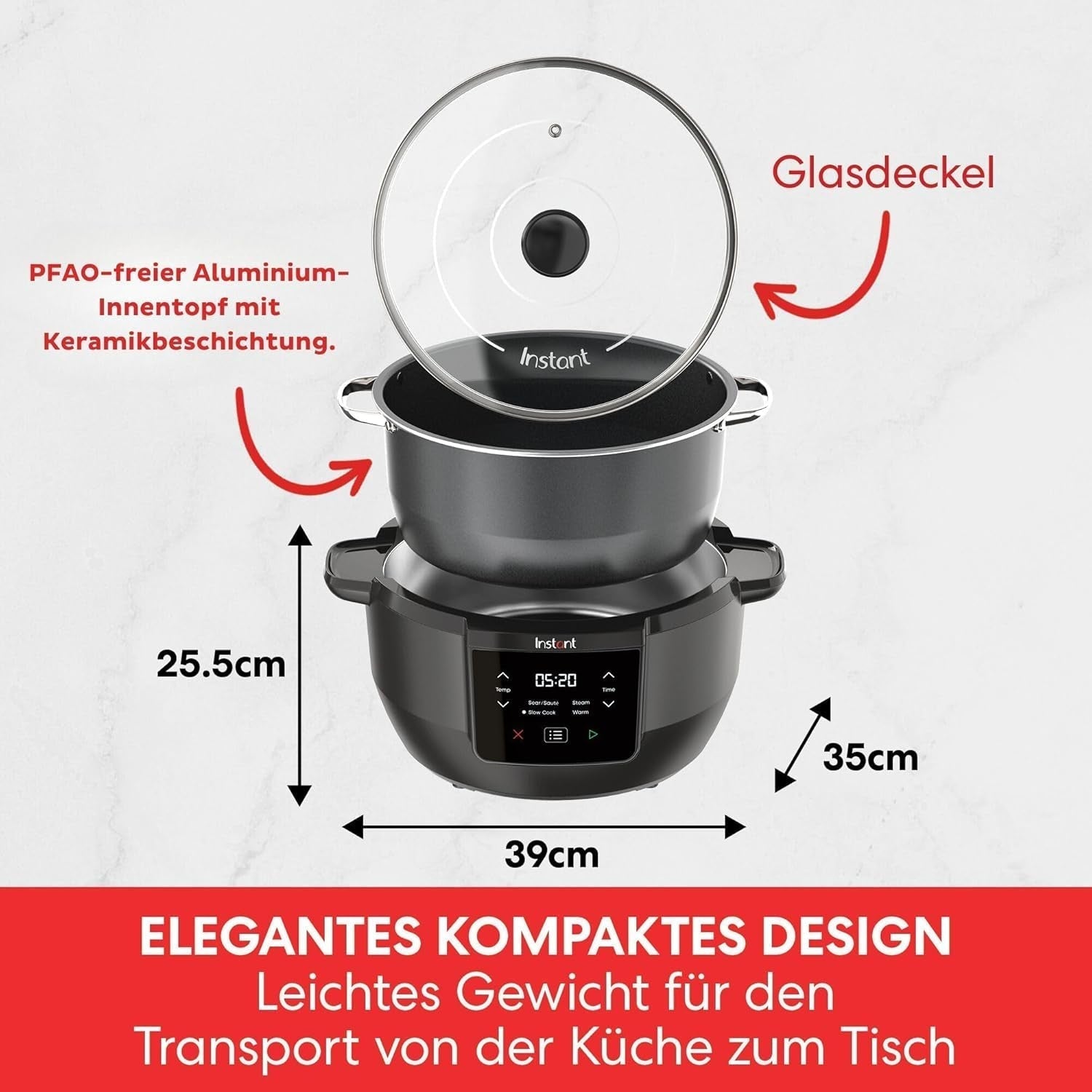 Szybkowar typu Instant Pot Superior, Multicooker 7,1 l, 4 funkcje gotowania, Wolnowar 800 W Naty Shop